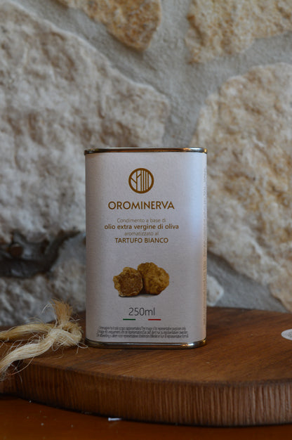 Olio extra vergine d'oliva aromatizzato , "Oro Minerva"